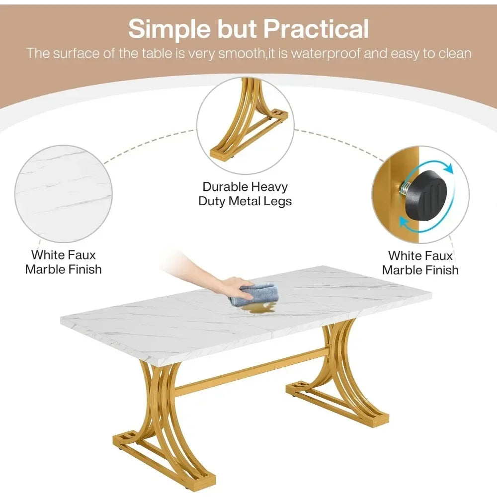 Dining Table with Stylish Metal Legs