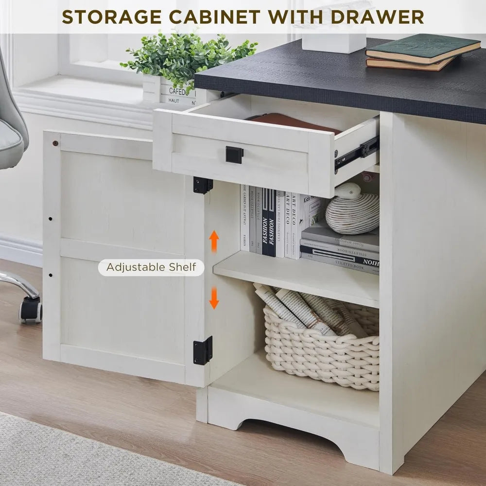 L Shaped Computer Desk with File Drawer