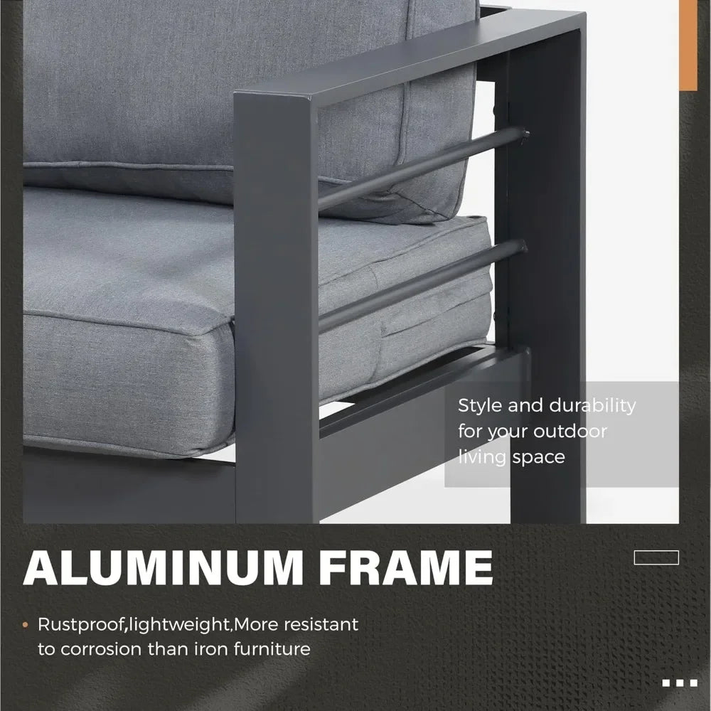 5 Piece Modern Patio Conversation Set