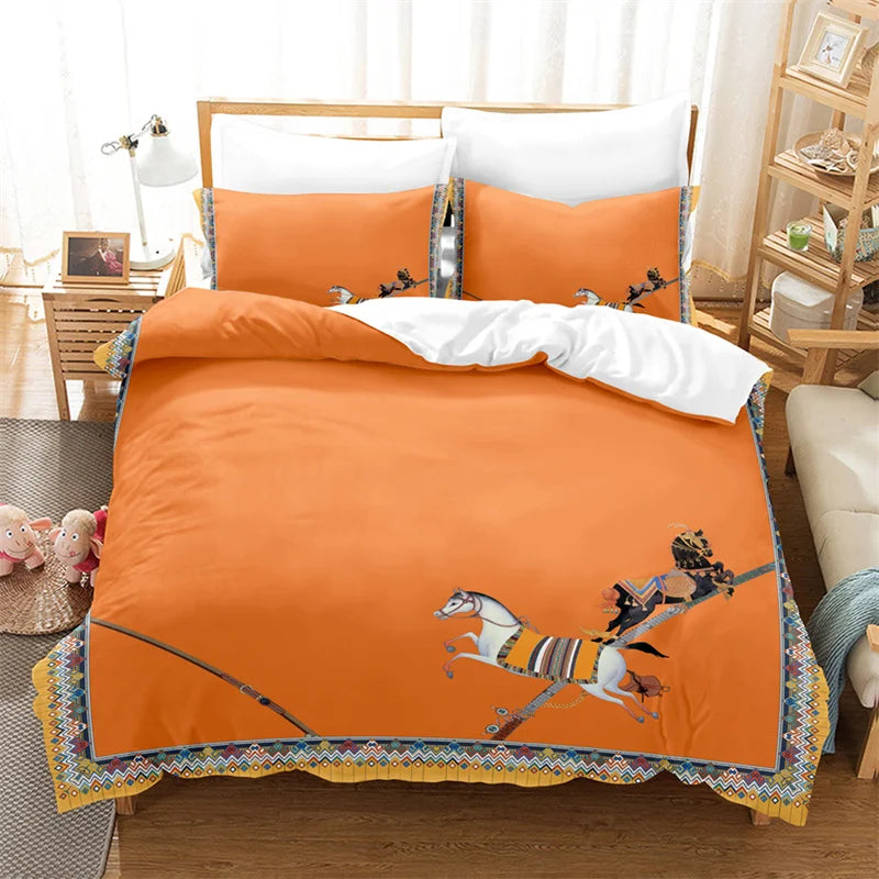 Luxury Horse Print Bedding Set