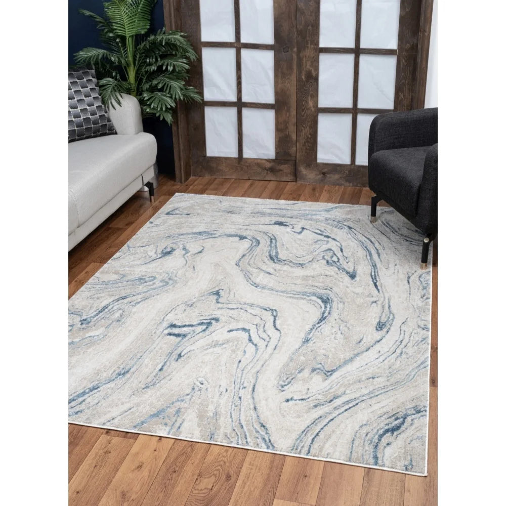 Ivory Area Rug - 5 ft. 3 in. x 7 ft. 3 in. - Floral Design