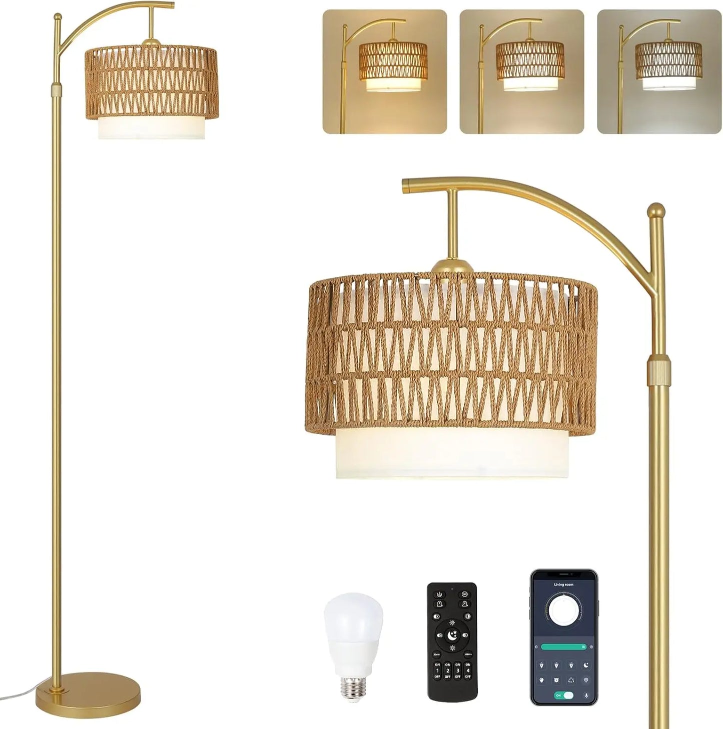LED Gold Floor Lamp with Remote