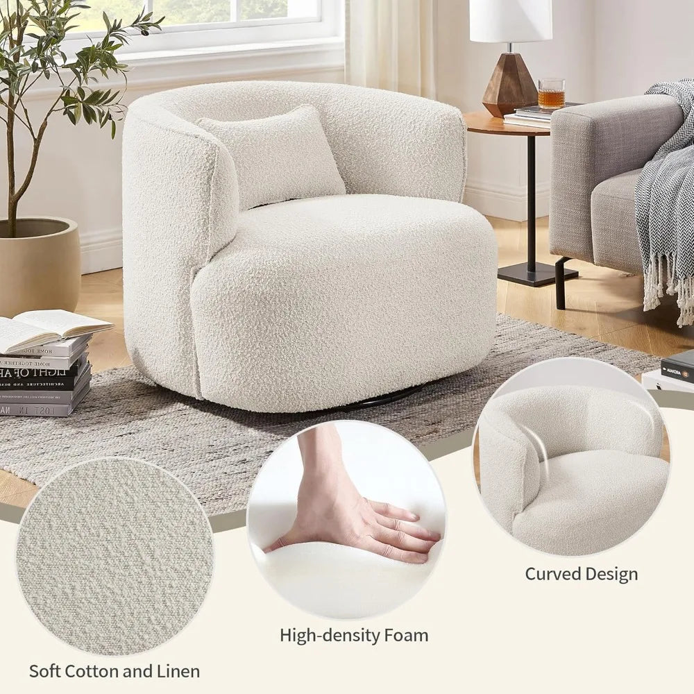 Swivel Barrel Chair with Pillow