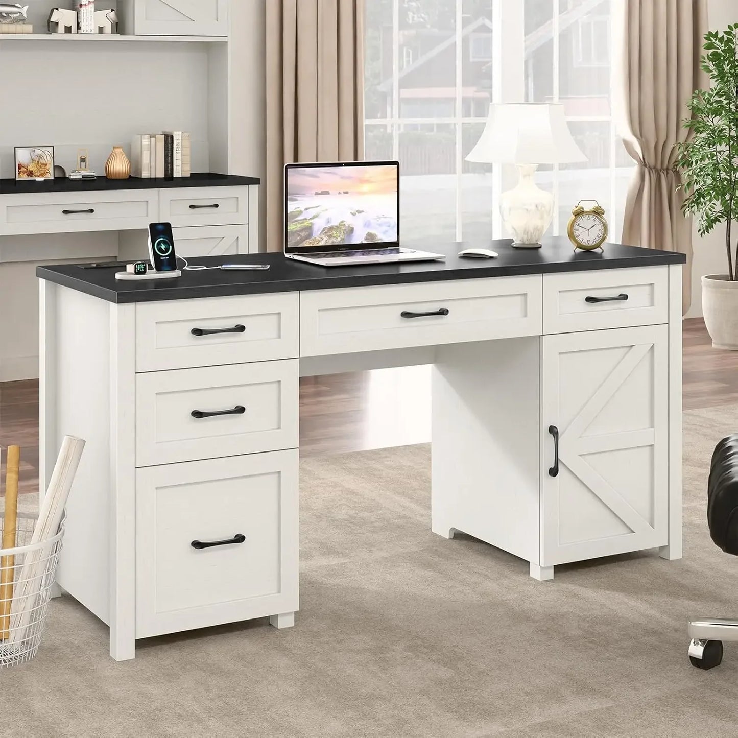 Executive Office Desk with 5 Drawers