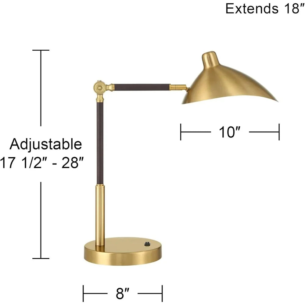 28" Tall Mid Century Modern Desk Lamp USB Port