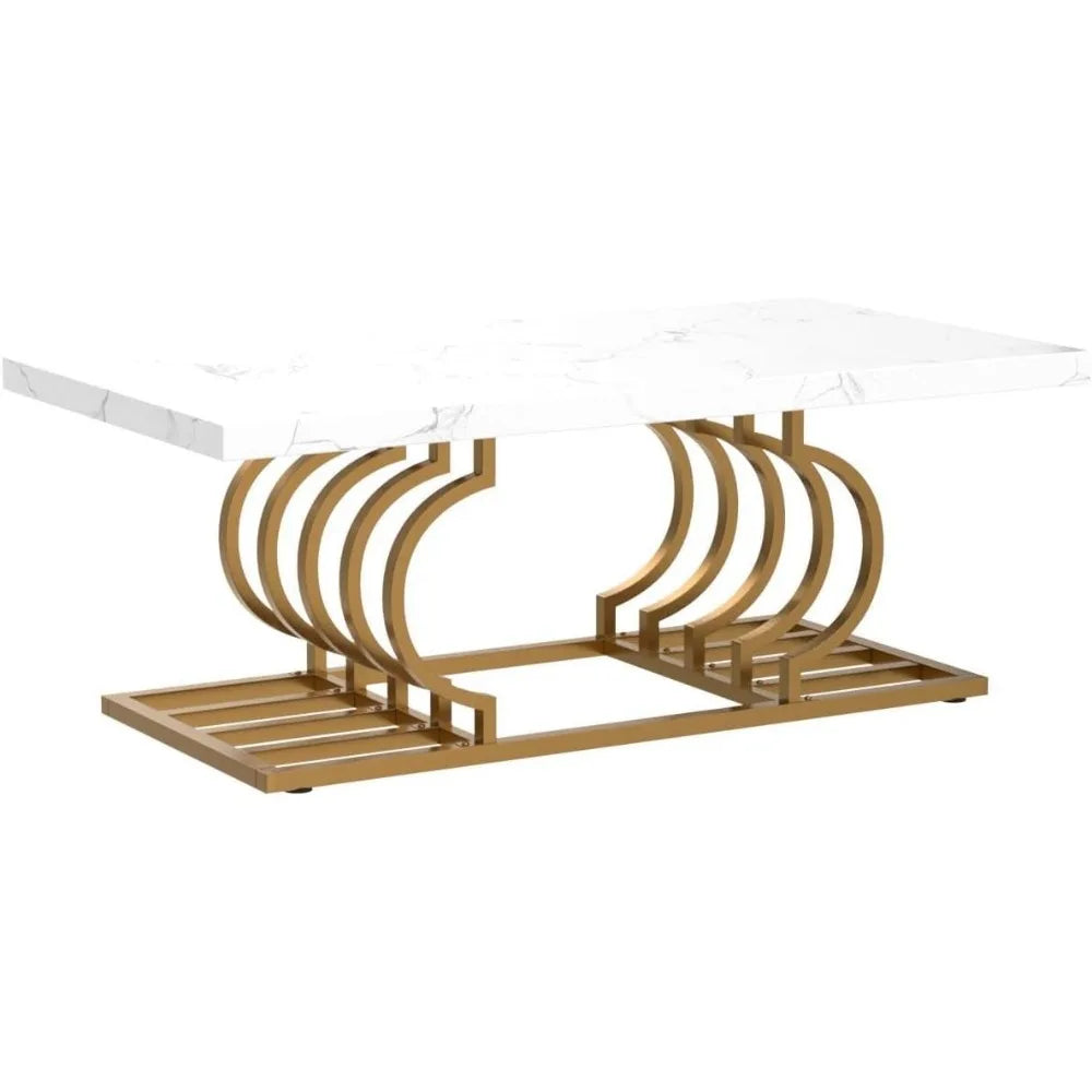 Modern Coffee Table with Geometric Frame