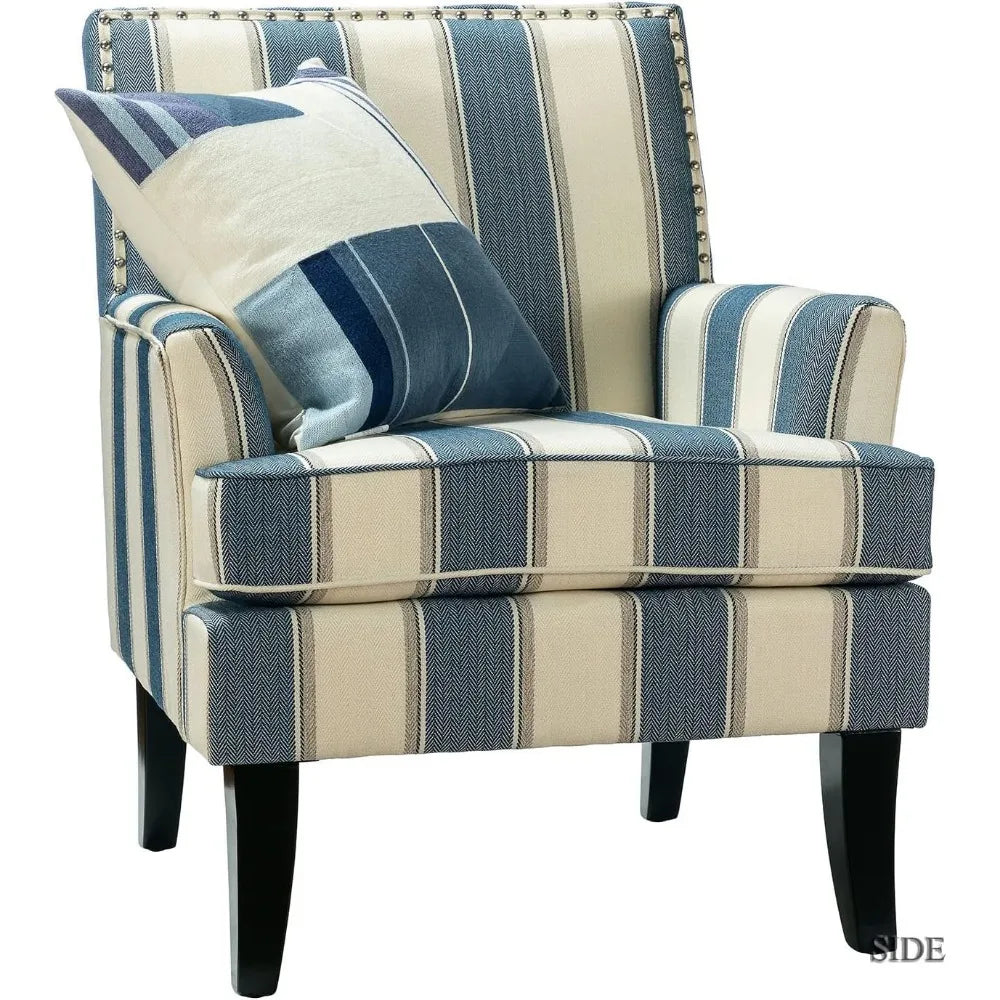 Accent Chair with Arms and Wooden Legs