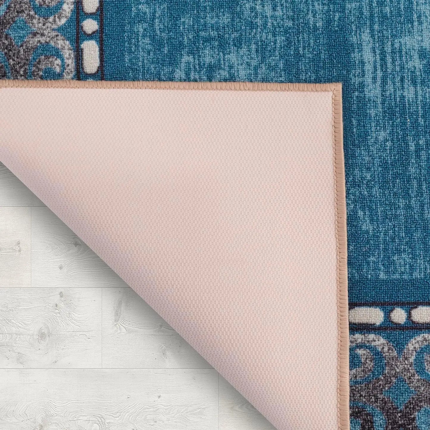 Bordered Modern 5X7 Non-Slip Area Rug