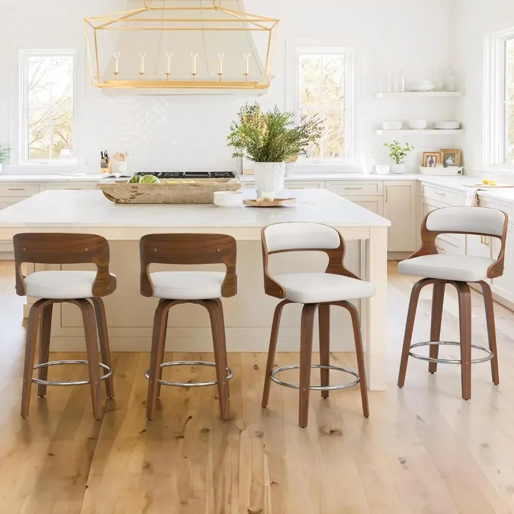 Set of 4 Counter Height Swivel Bar Stools
