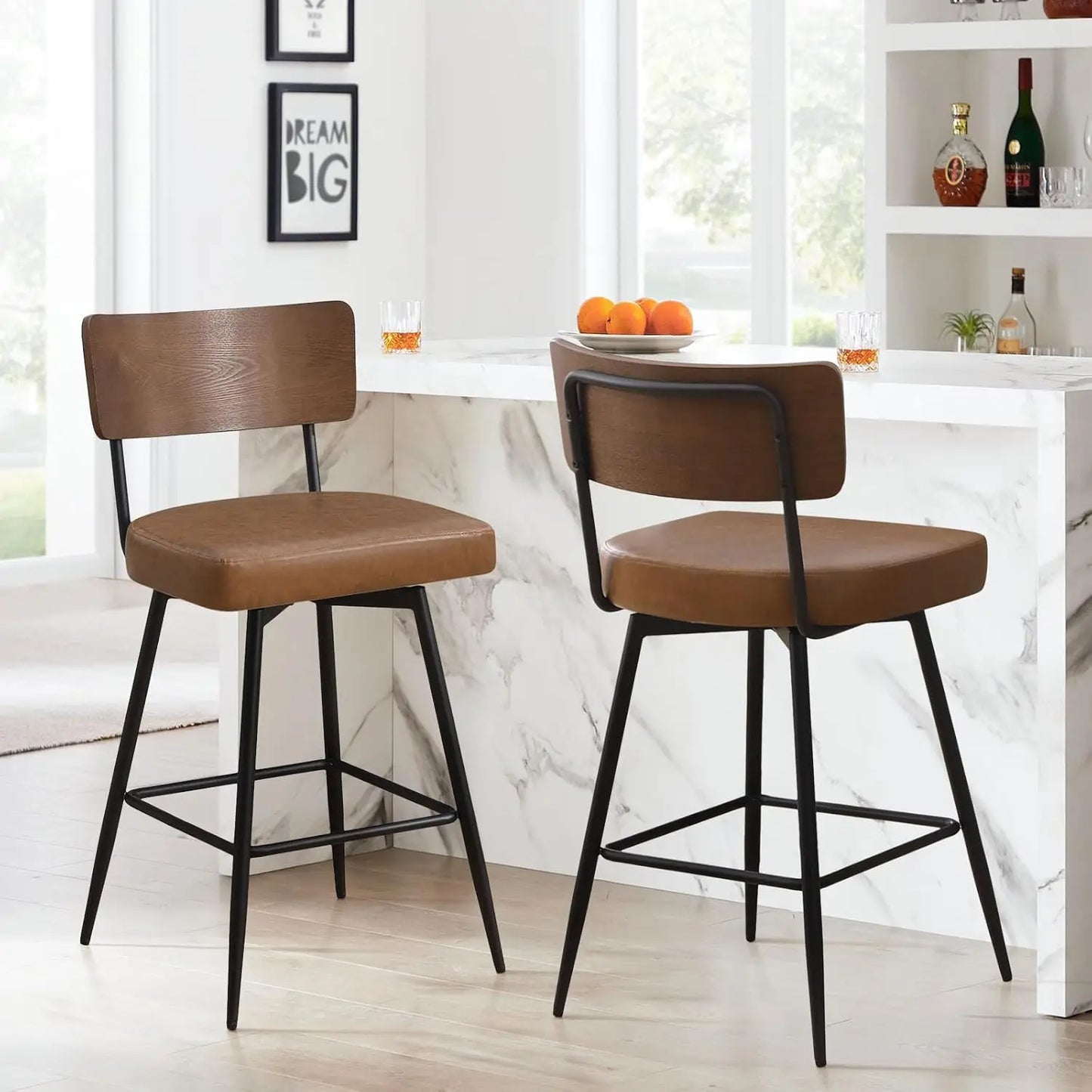 Counter Height Swivel Bar Stools Set of 4