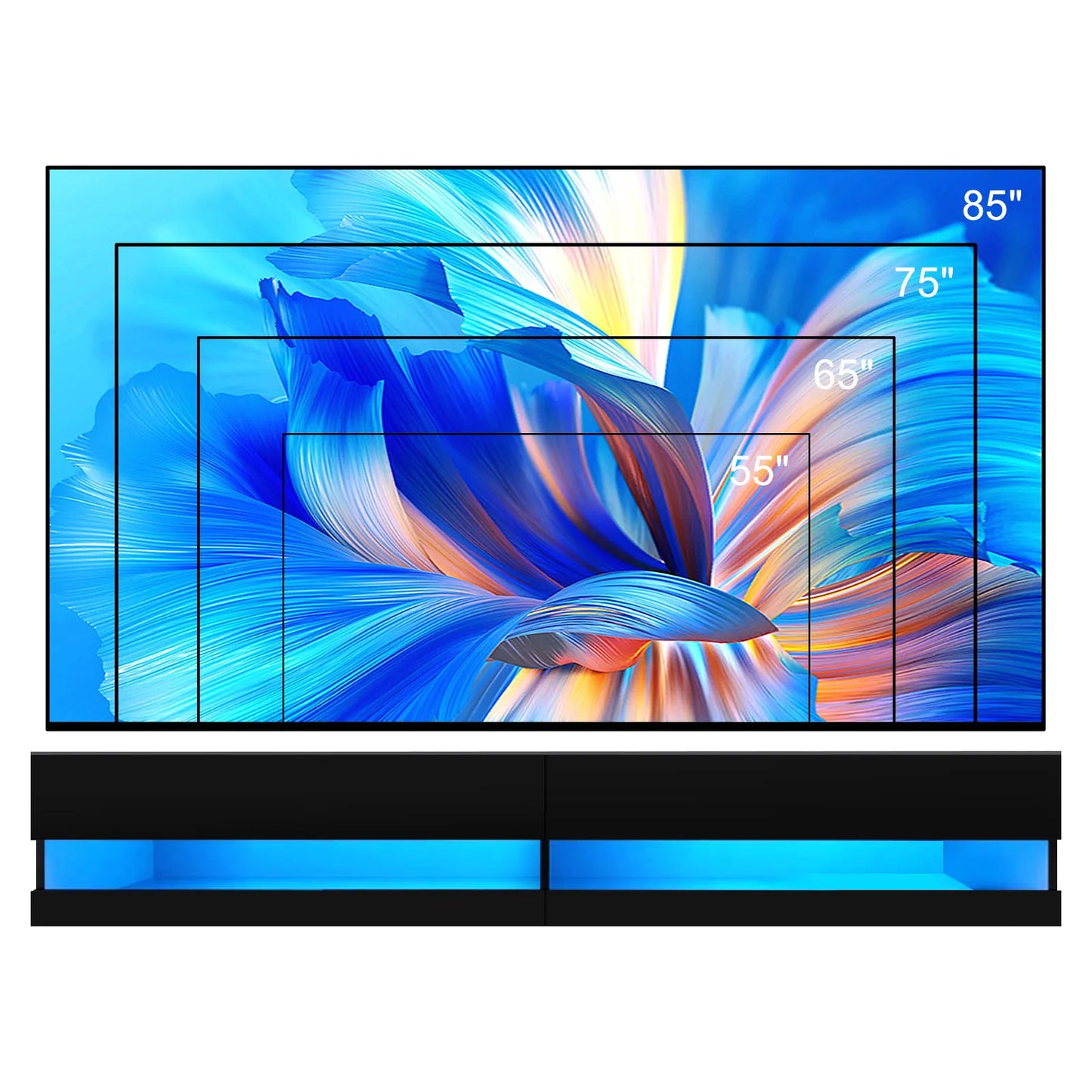 71" Floating TV Stand for 75/80" TV Media Console