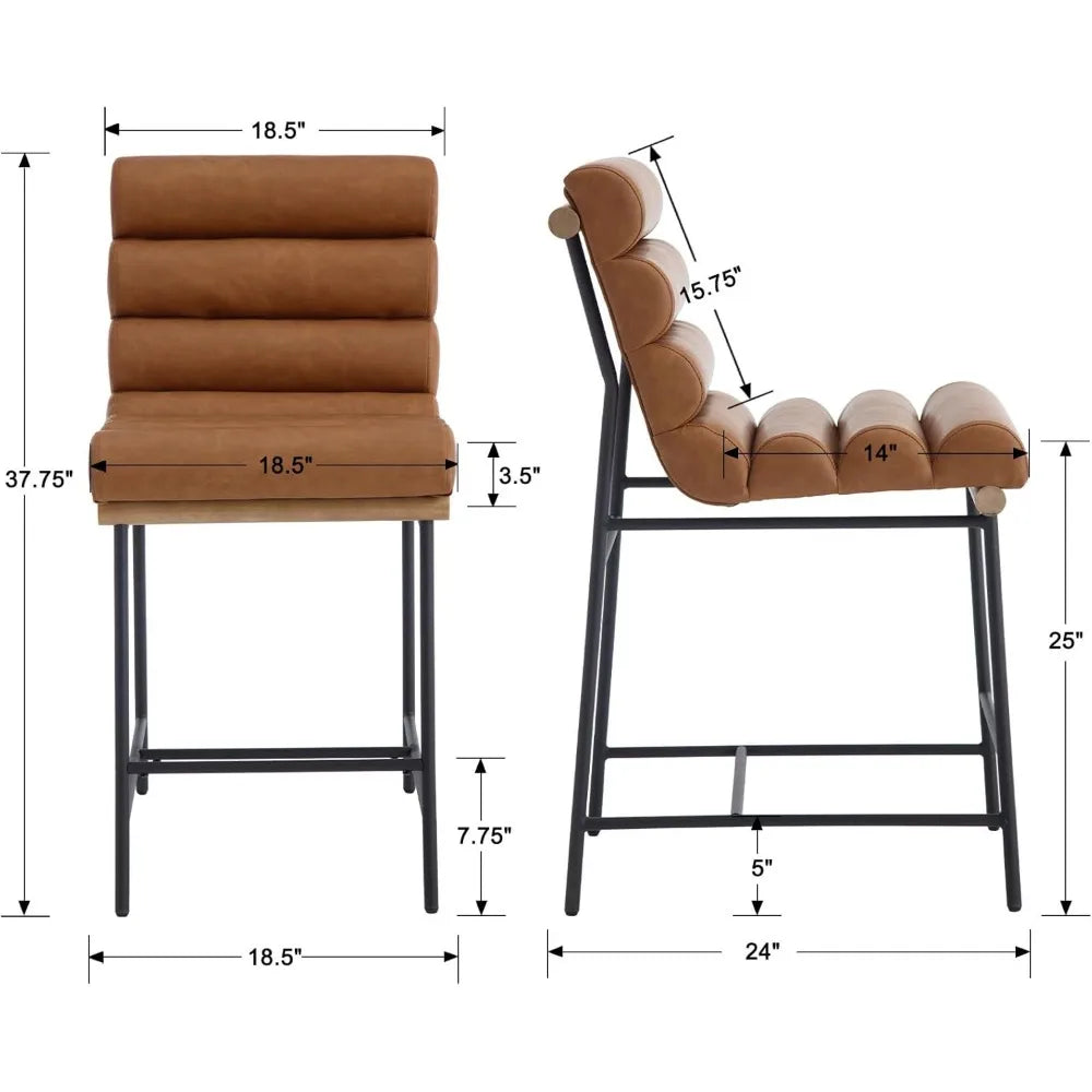 25" Modern Upholstered Counter Stools Set of 4