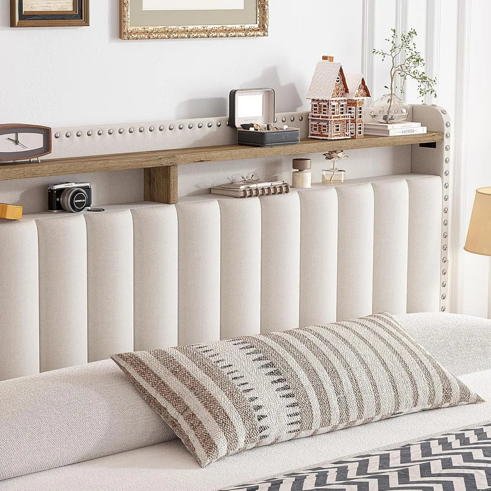 King Size Platform Bed Frame with Storage