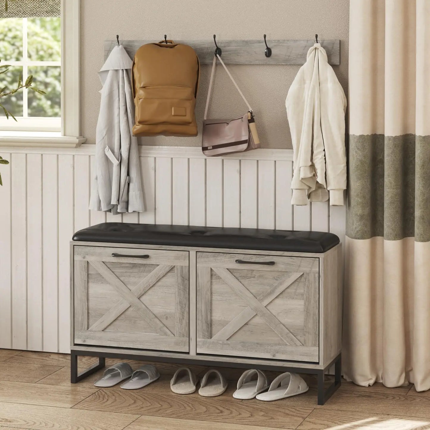 Shoe Storage Bench & Coat Rack