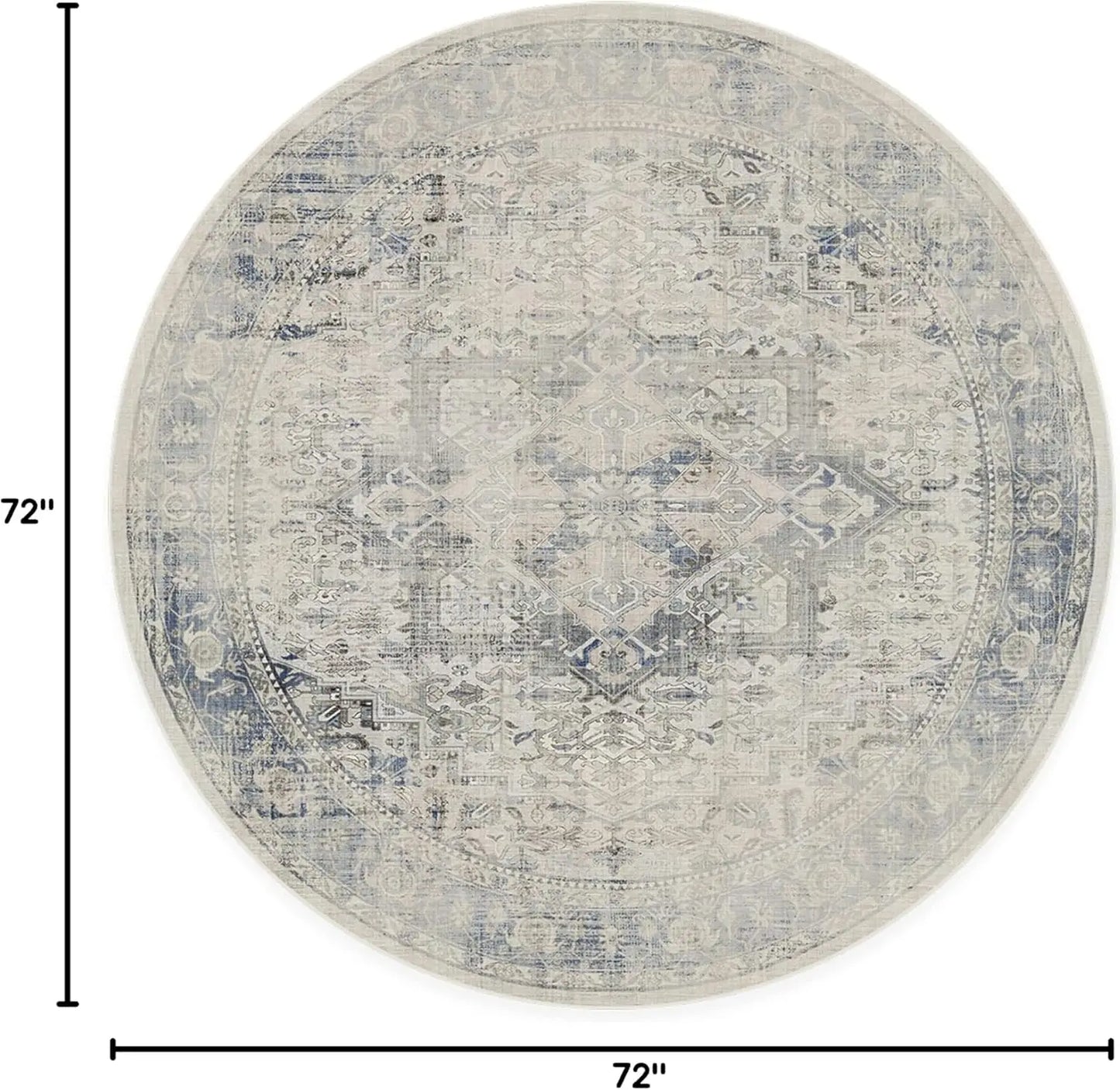 Contemporary Washable Rug - 6ft Round Rug