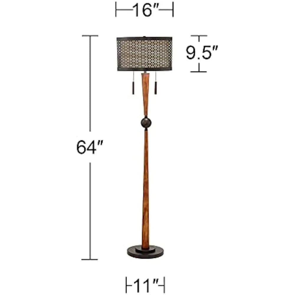 Mid Century Farmhouse Rustic Floor Lamp