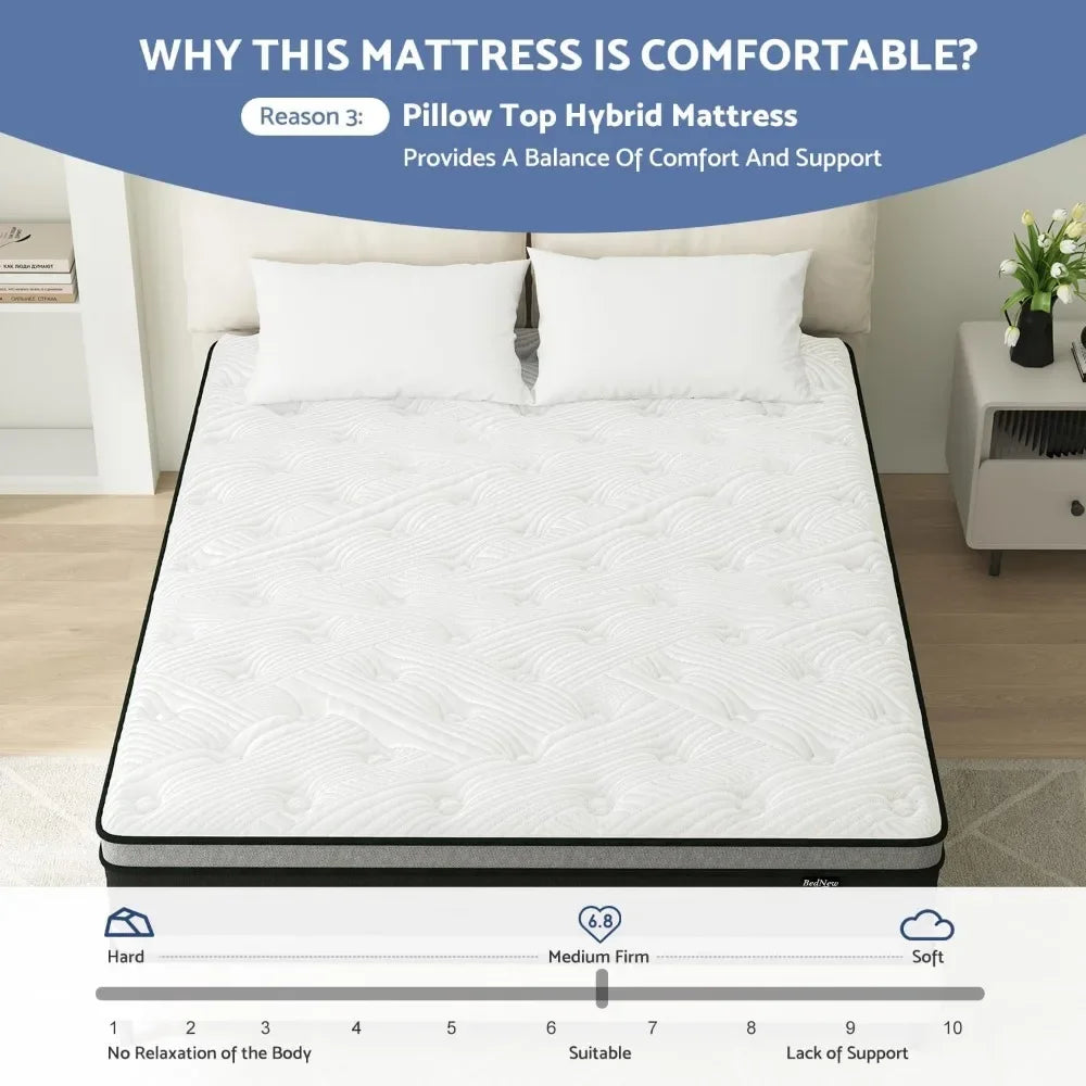 14 Inch Hybrid Pillow Top Mattresses in a Box