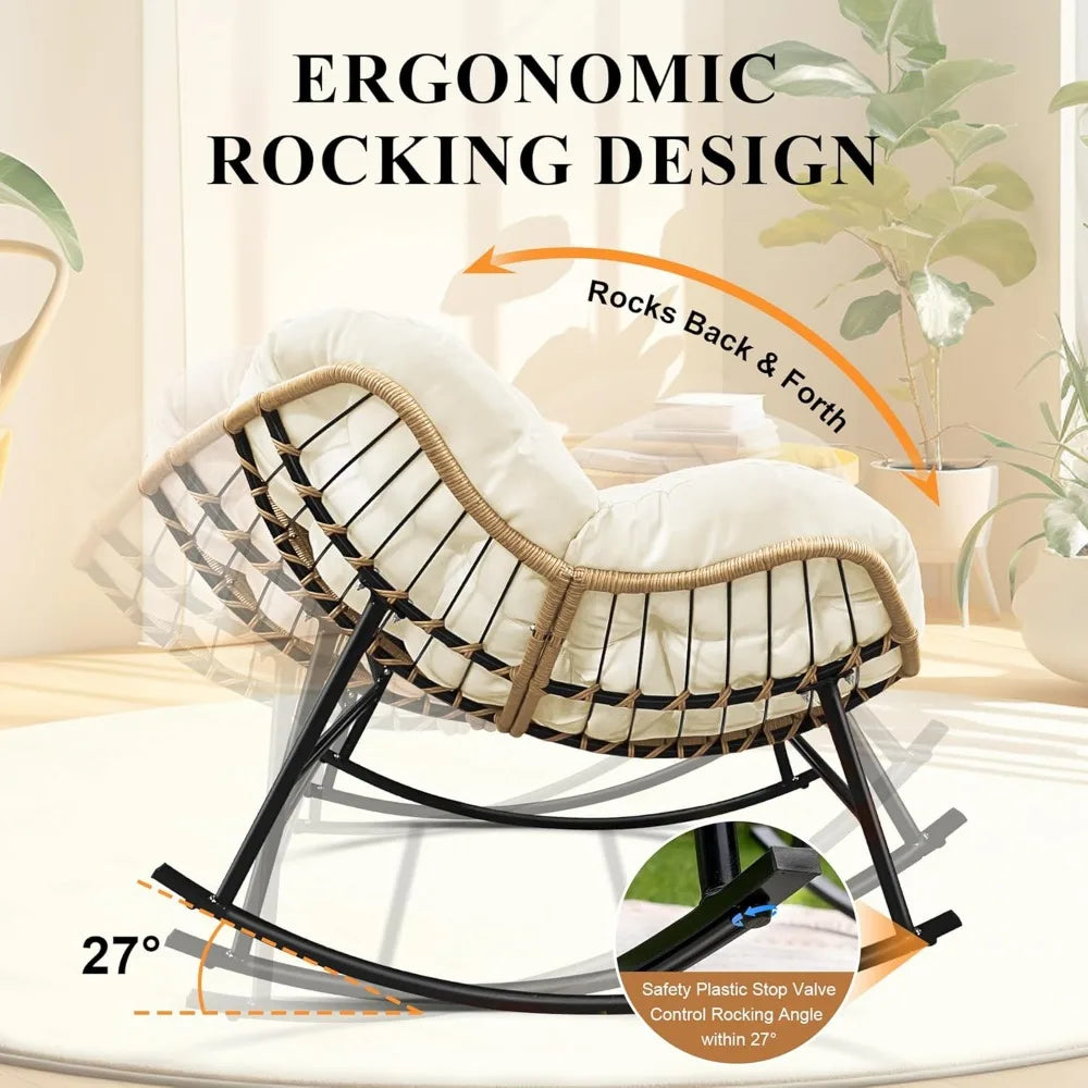 Outdoor Indoor Papasan Rocking Chair