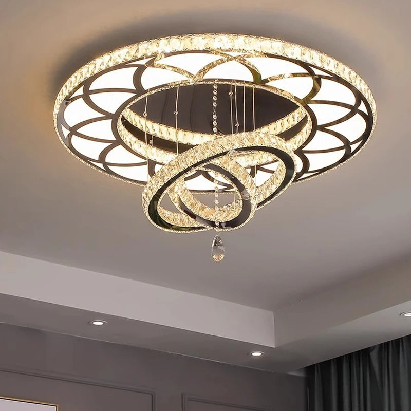 Nordic Minimalist Luxury Crystal Led Ceiling Chandelier