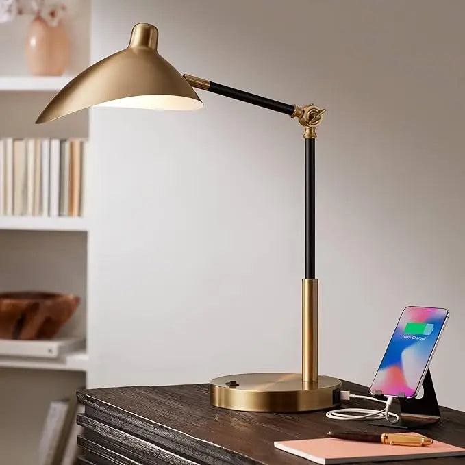 28" Tall Mid Century Modern Desk Lamp USB Port