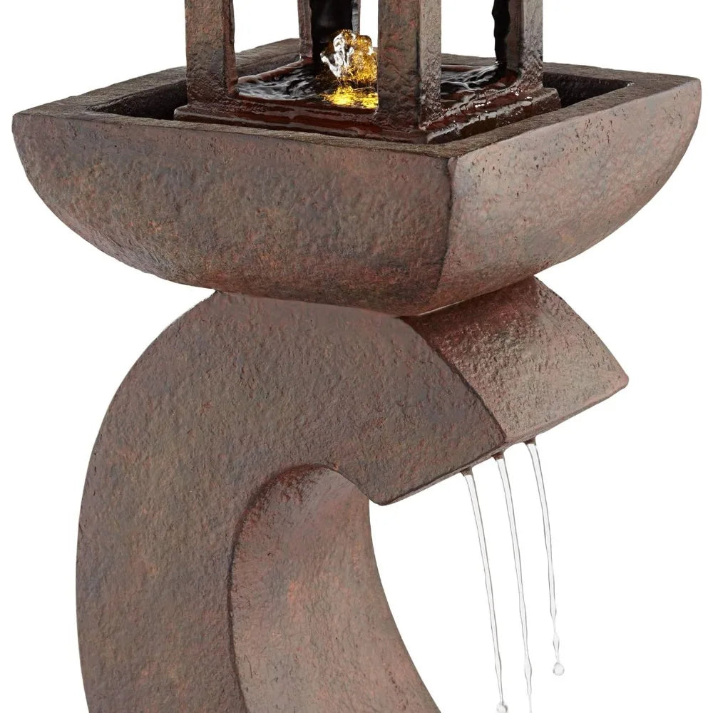 Garden Pagoda Style Outdoor Fountain with Light