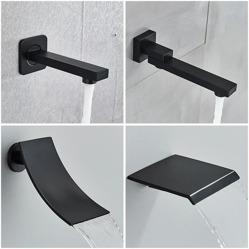 Black Concealed Rain Shower System