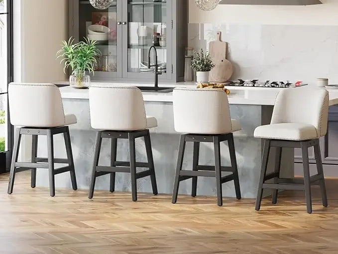 Set of 4, 26" Swivel Counter Height Bar Stools