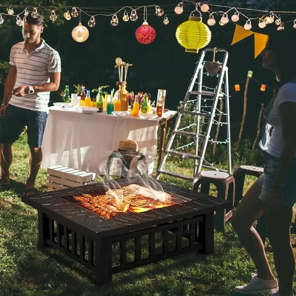 Backyard Patio Garden Fireplace