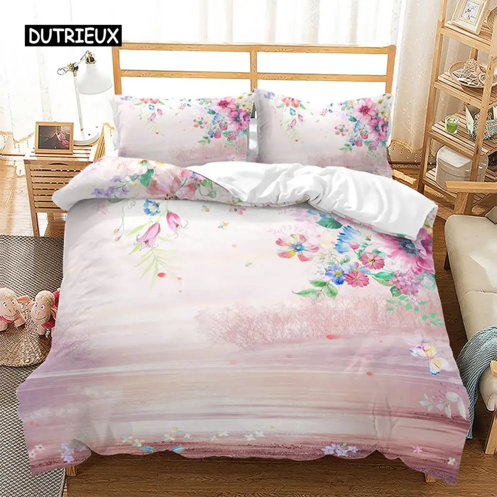 Spring Flowers Duvet Cover Bedding Set