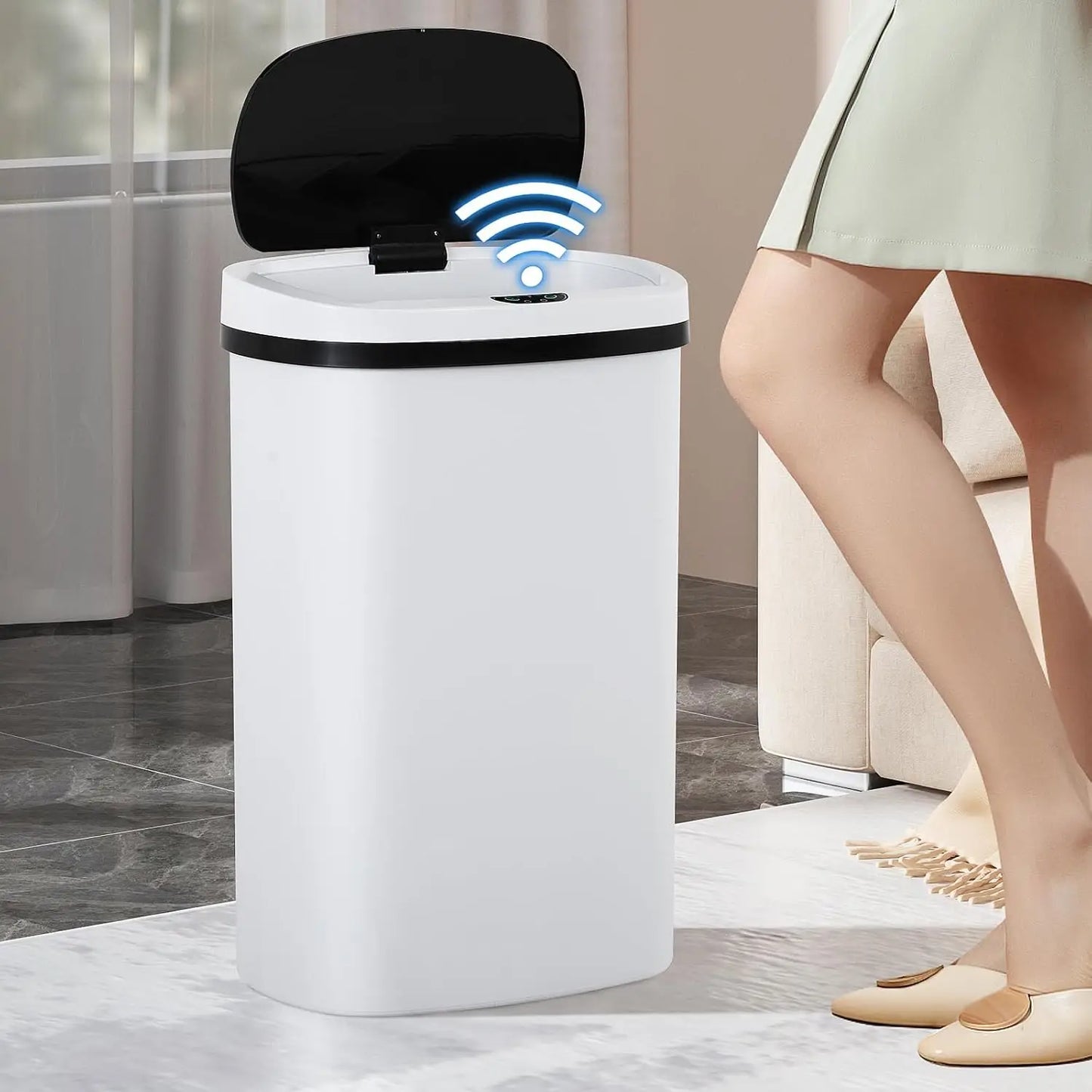 13-Gallon Automatic Touch Free Trash Can