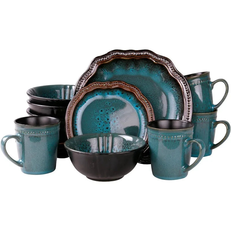 Stoneware Round Oval Dinnerware Dish Set