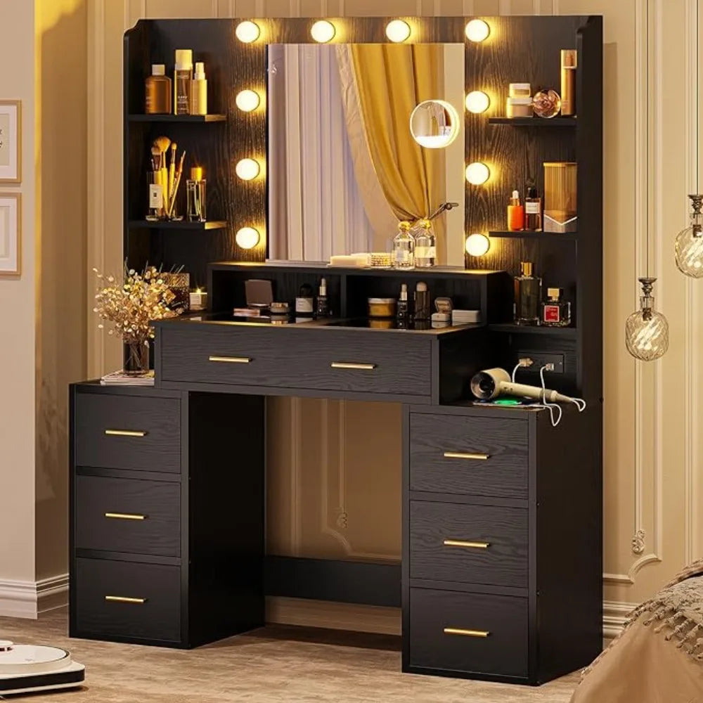 Makeup Vanity Table With 10x Magnifying Mirror