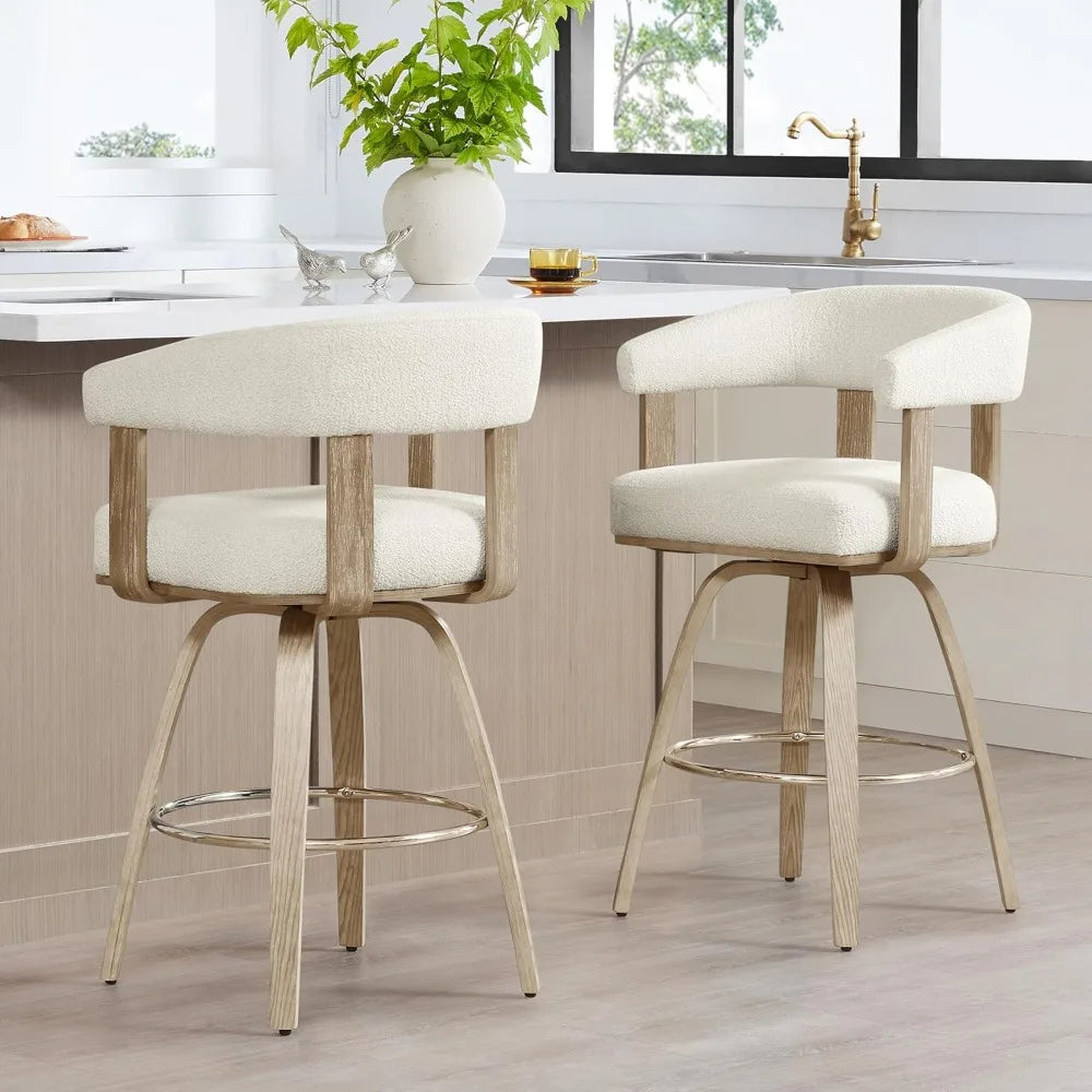 Set of 2 Swivel Counter Height Barstools