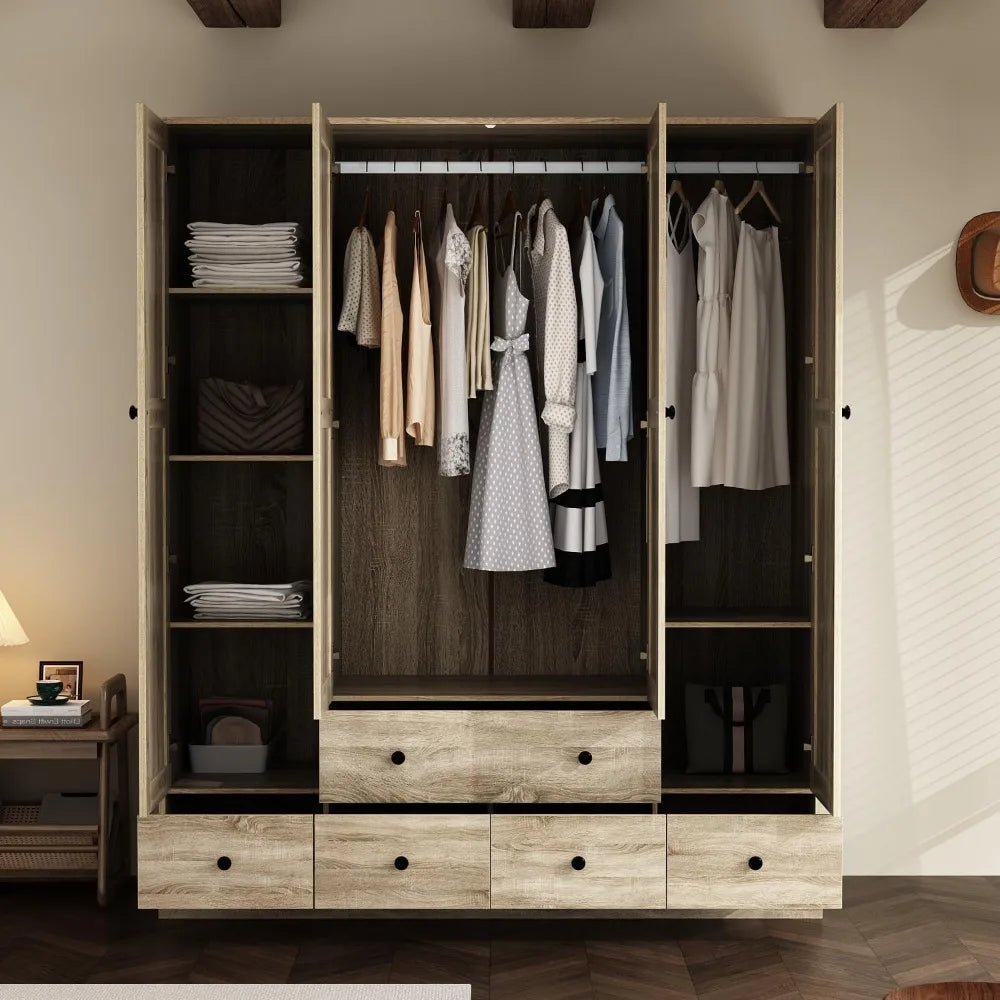 Rattan Armoire Wardrobe Closet