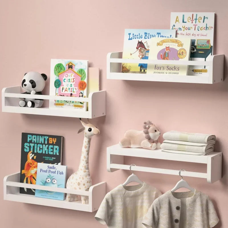 Dual-Guard Nursery Book Shelves Set of 4