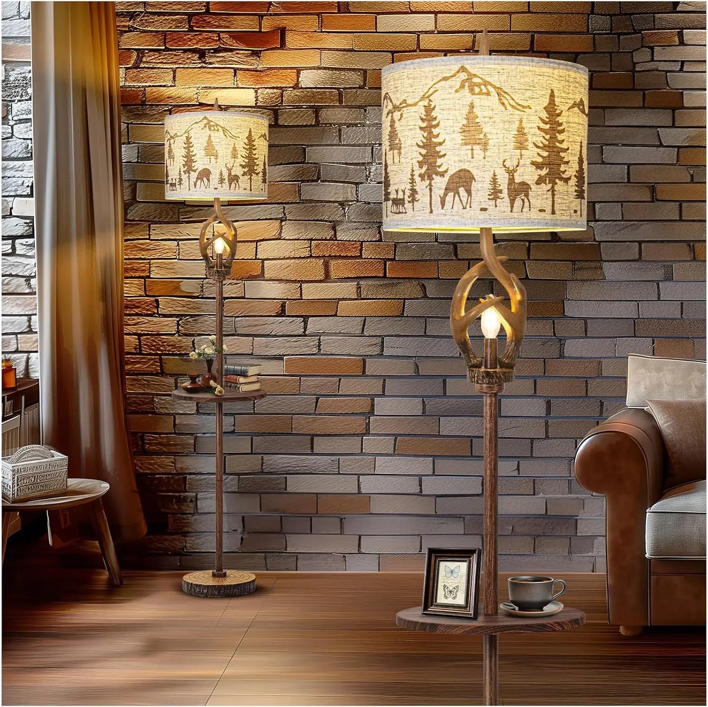 Vintage Deer Antlers Floor Lamps for Living Room