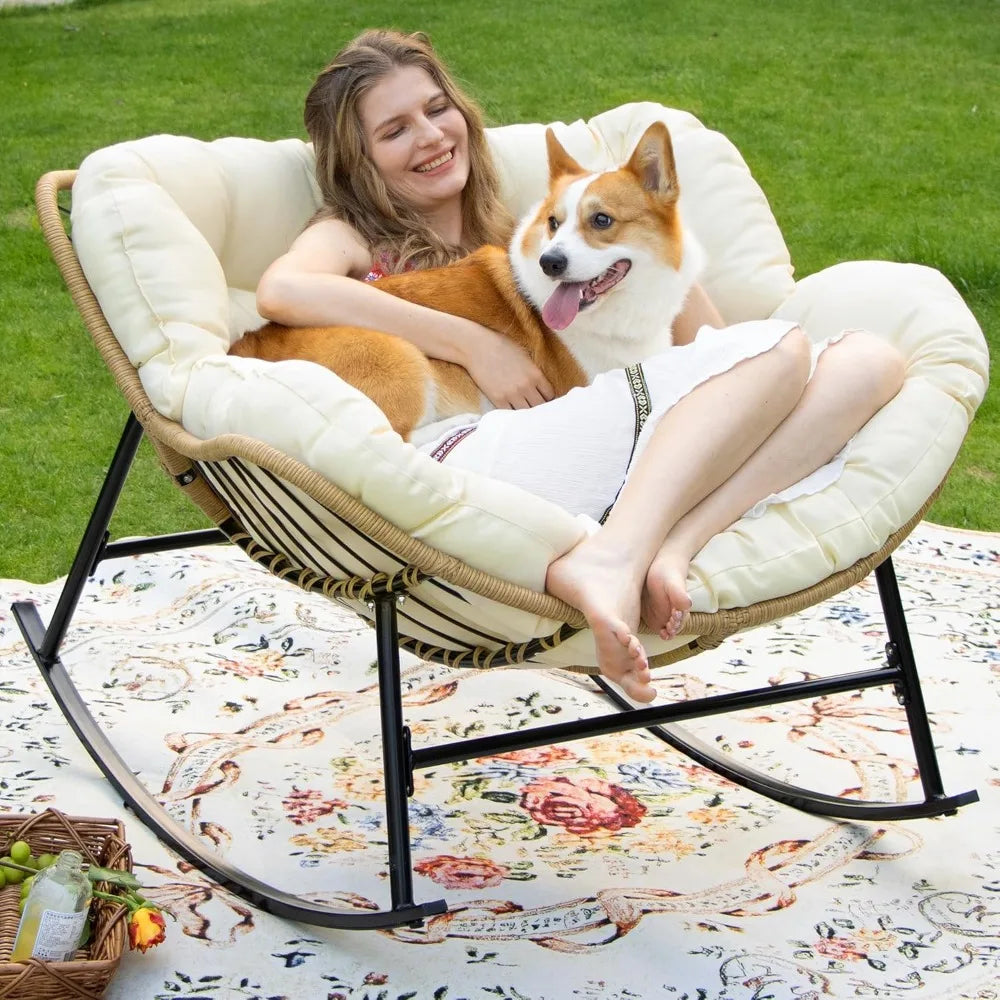 Outdoor Indoor Papasan Rocking Chair