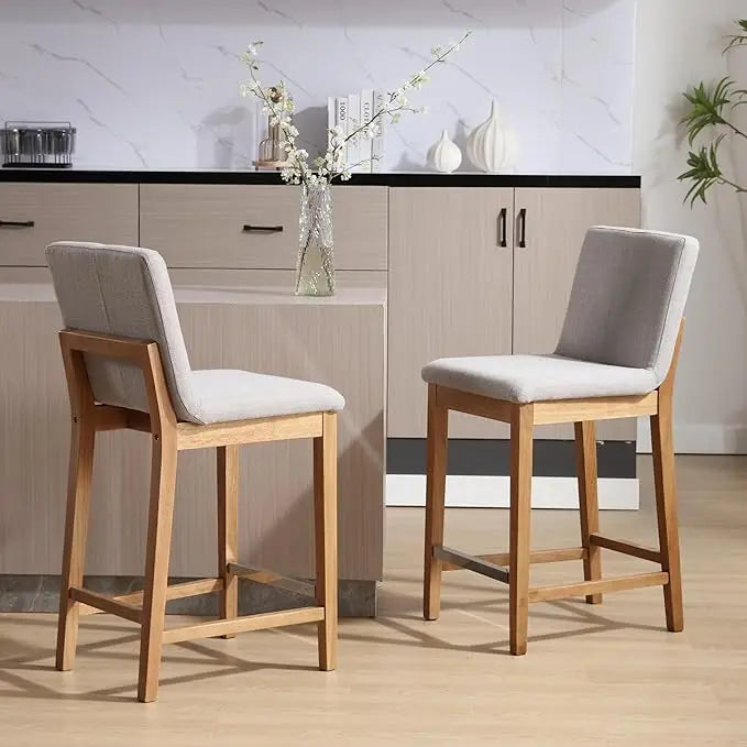 Set of 2 Counter Height Upholstered Bar Stools