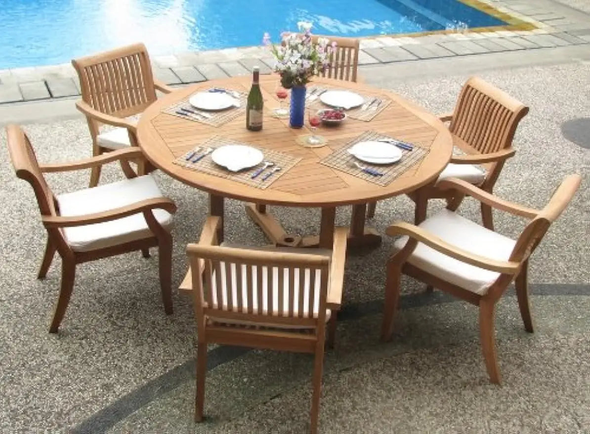 New 7 Pc Luxurious Grade-A Teak Dining Set