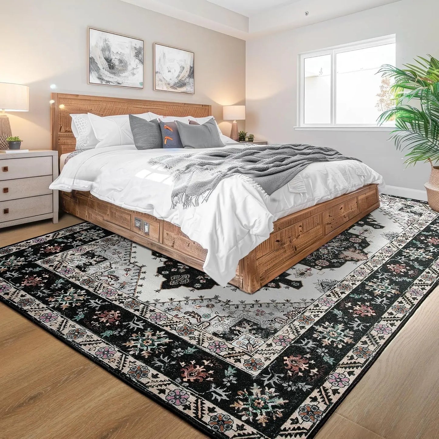 Vintage Black 6X9 Area Rugs For Living Room