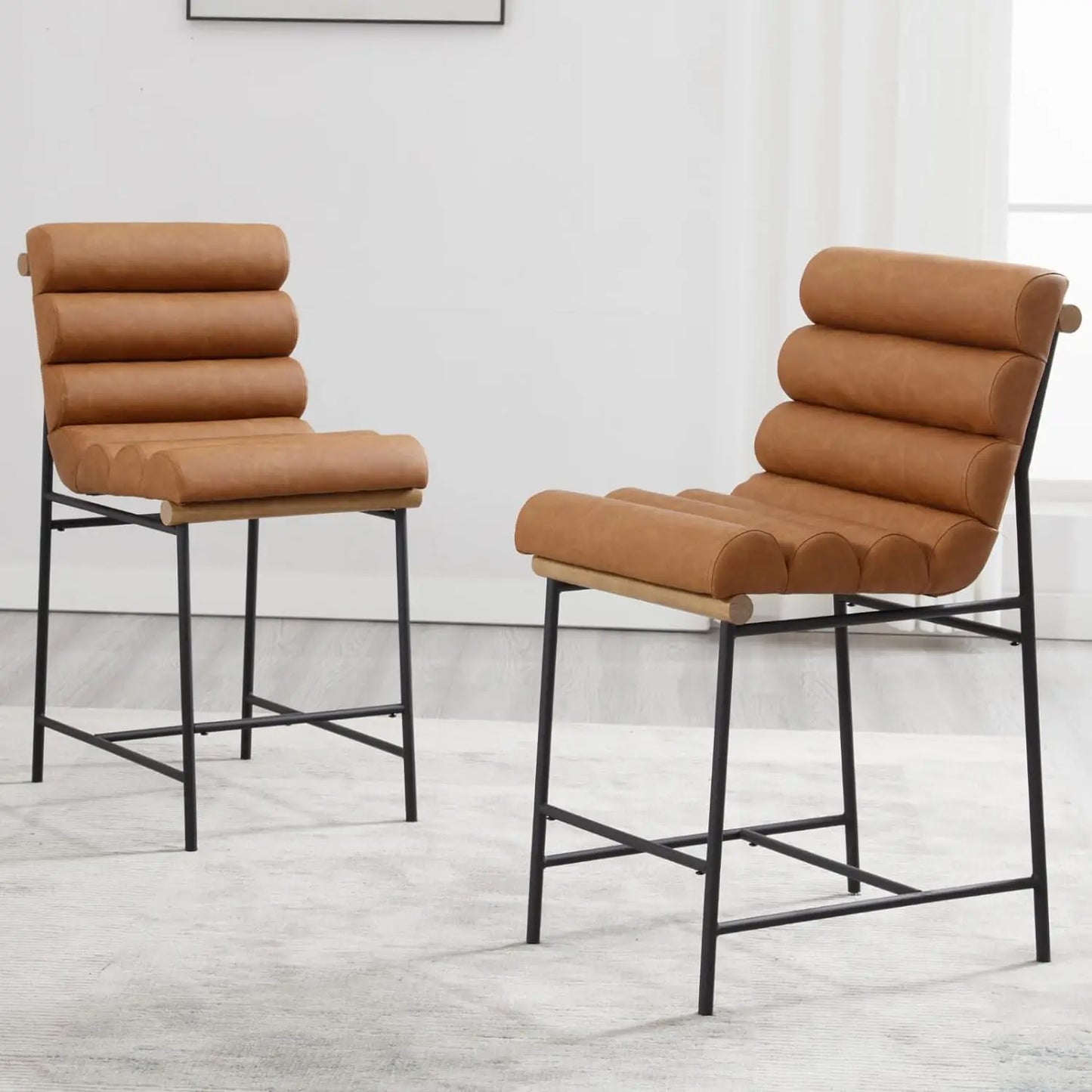 25" Modern Upholstered Counter Stools Set of 4