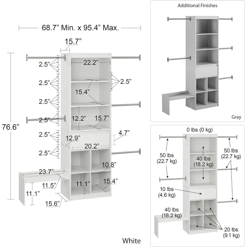 Grow with Me Adjustable Kids’ Closet Organizer System