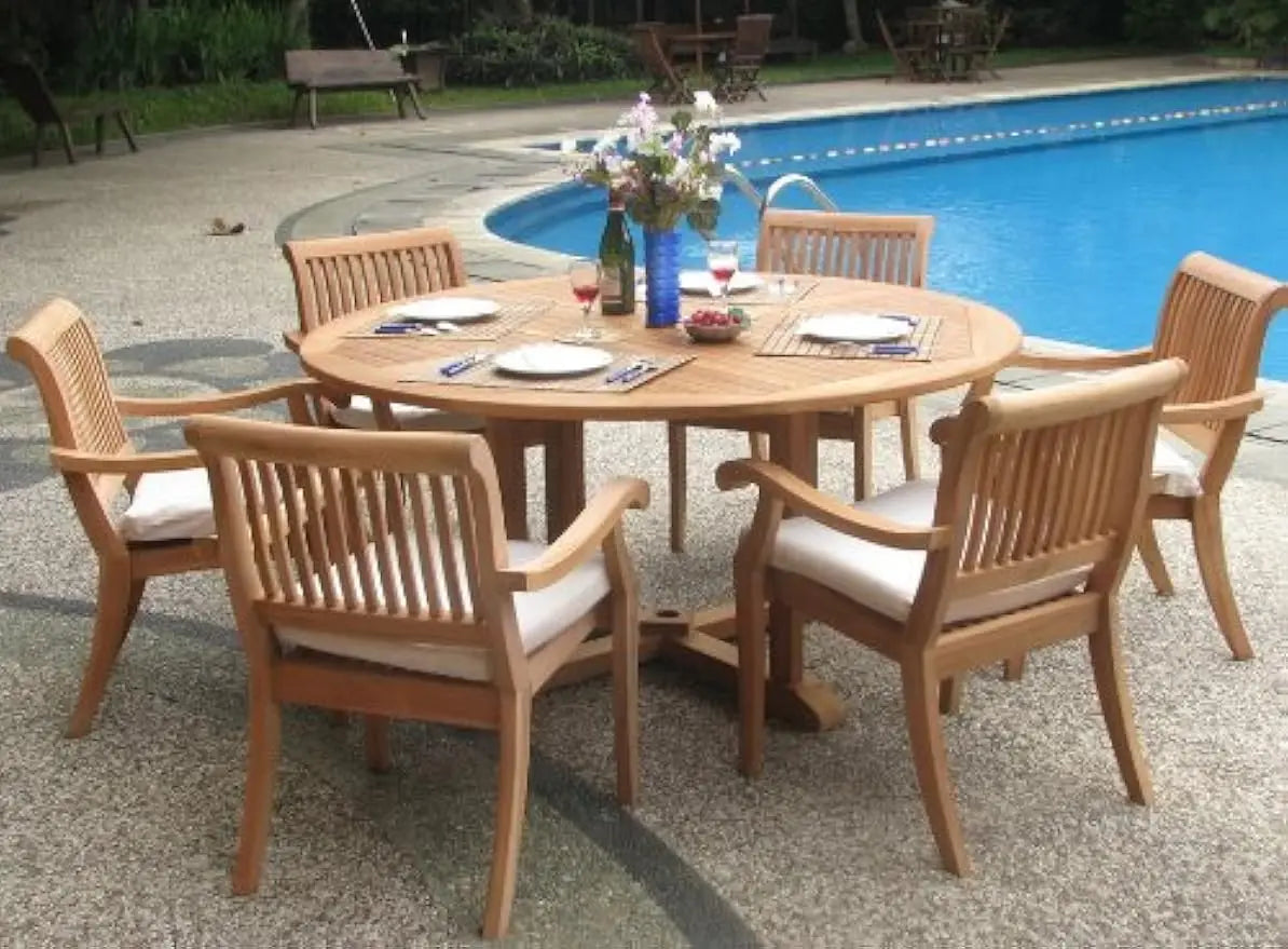 New 7 Pc Luxurious Grade-A Teak Dining Set