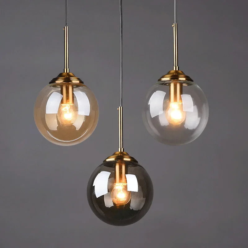 Modern Glass Ball Pendant Lighting Fixture
