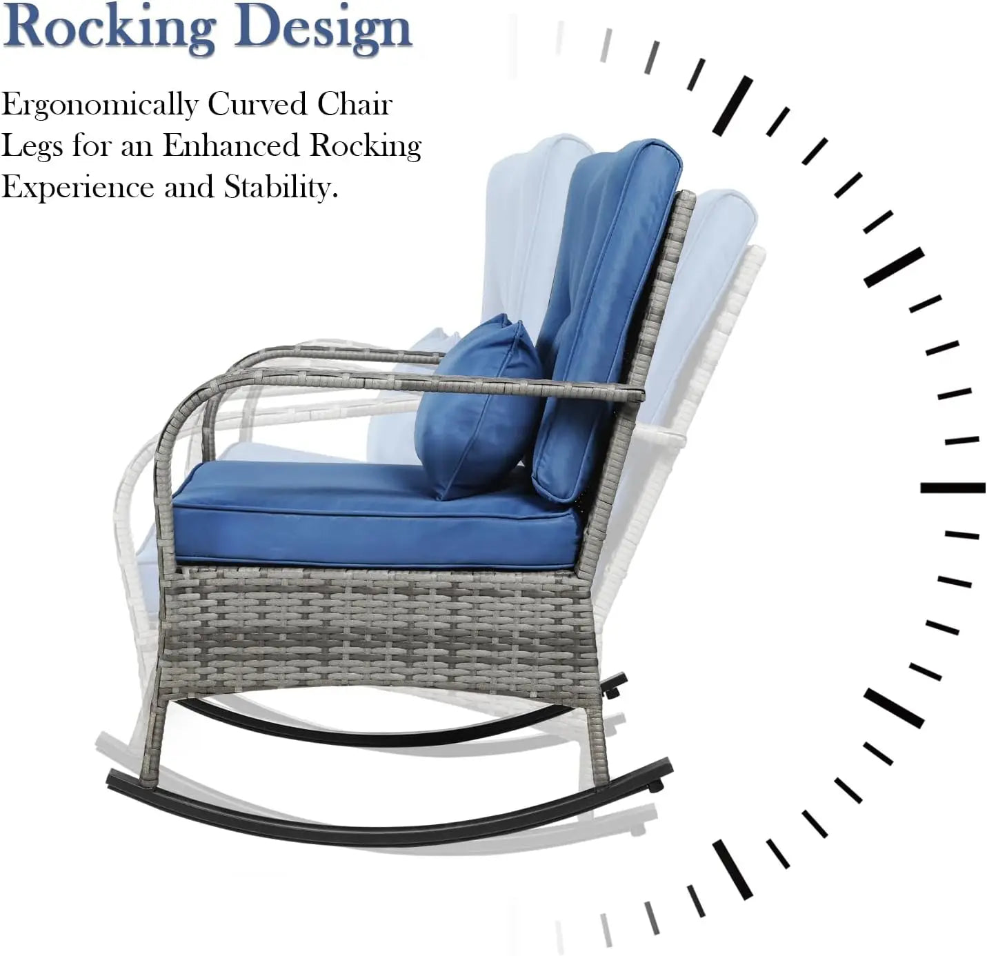 3 Piece Outdoor Furniture Rocking Chair Set