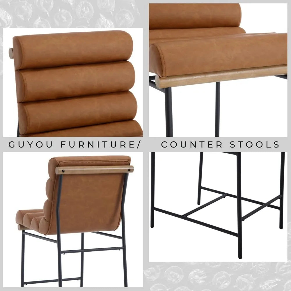 25" Modern Upholstered Counter Stools Set of 4