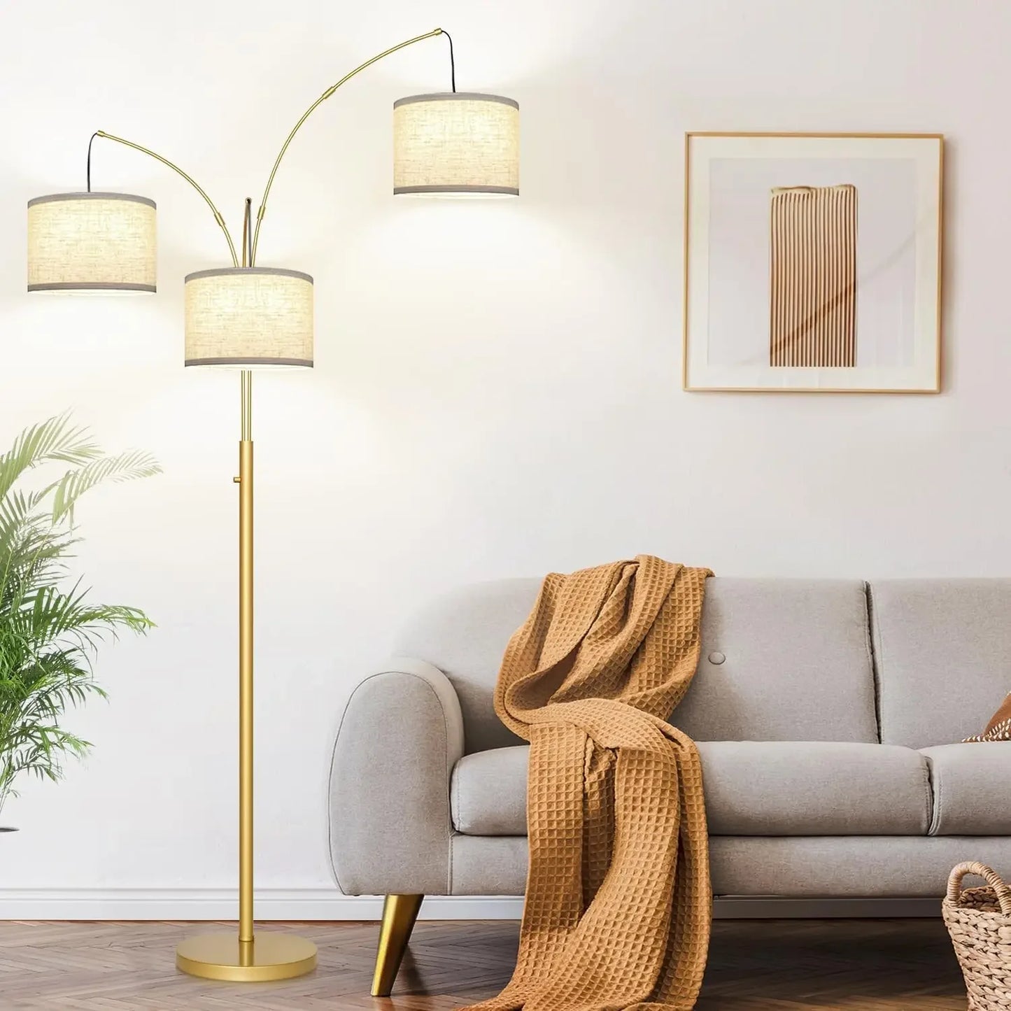 Tall 3 Lights Arc Floor Lamps