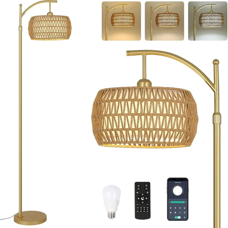 LED Gold Floor Lamp with Remote