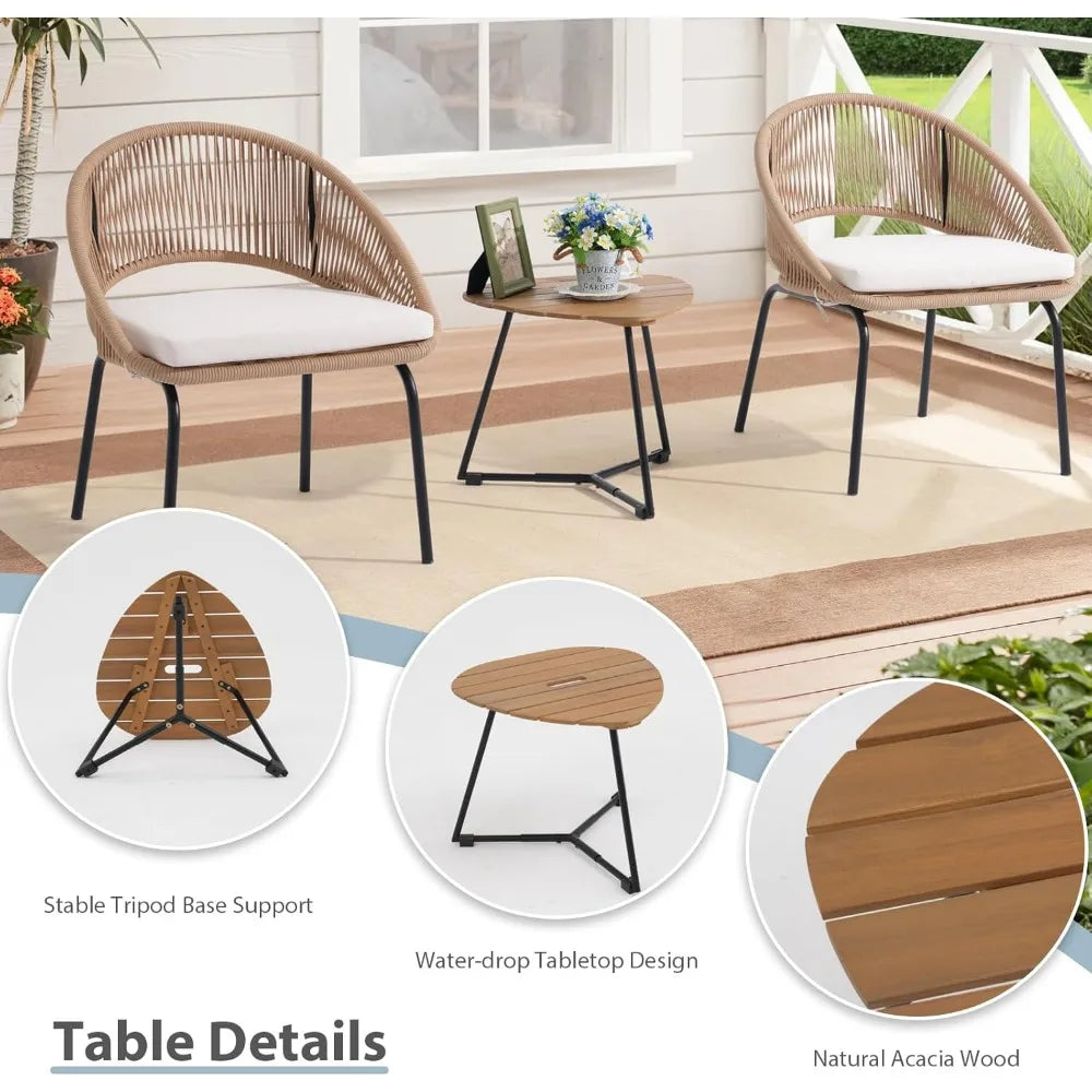 Outdoor Courtyard Furniture Set, 3 Pcs