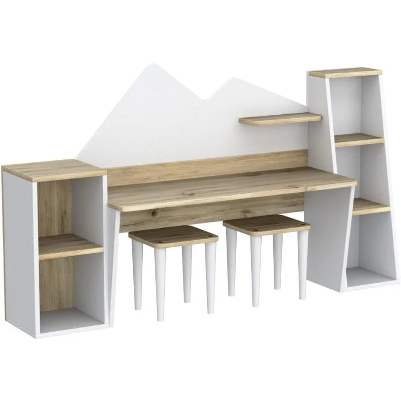 Kid's Study Desk with Bookshelf